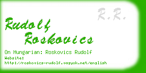 rudolf roskovics business card